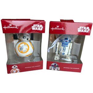 Lot of 2 Hallmark Christmas Tree Ornaments R2D2 & BB-8 Star Wars Characters-NEW